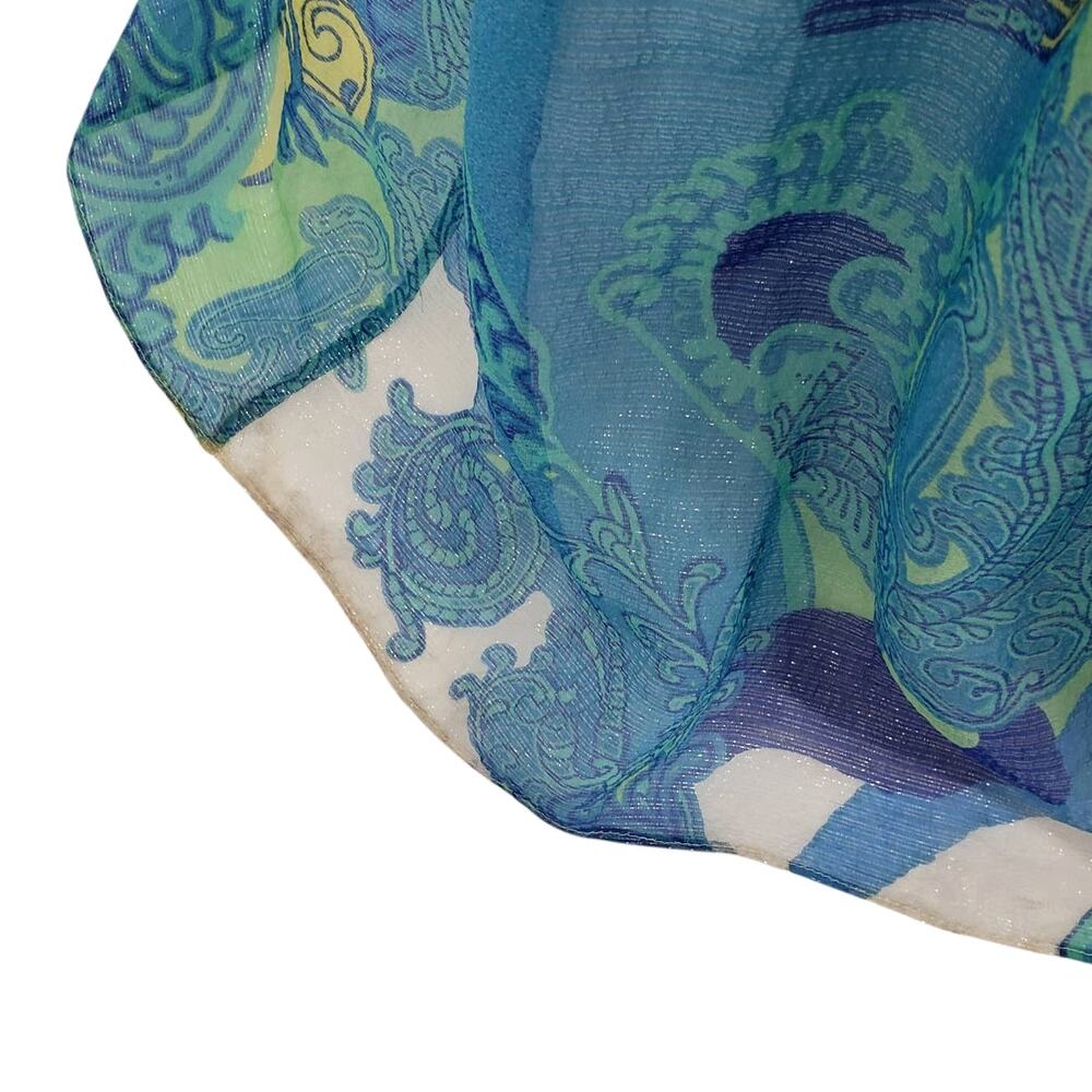 Cache Silk Blend Chiffon Formal Gown With Metalli… - image 7